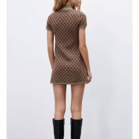 Zara Gold Buttons Knit Dress - Picture 6 of 13